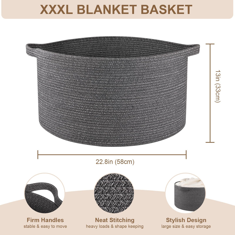 OIASKET woven-basket-soft-cotton-rope safe for kids and pets, with soft edges.