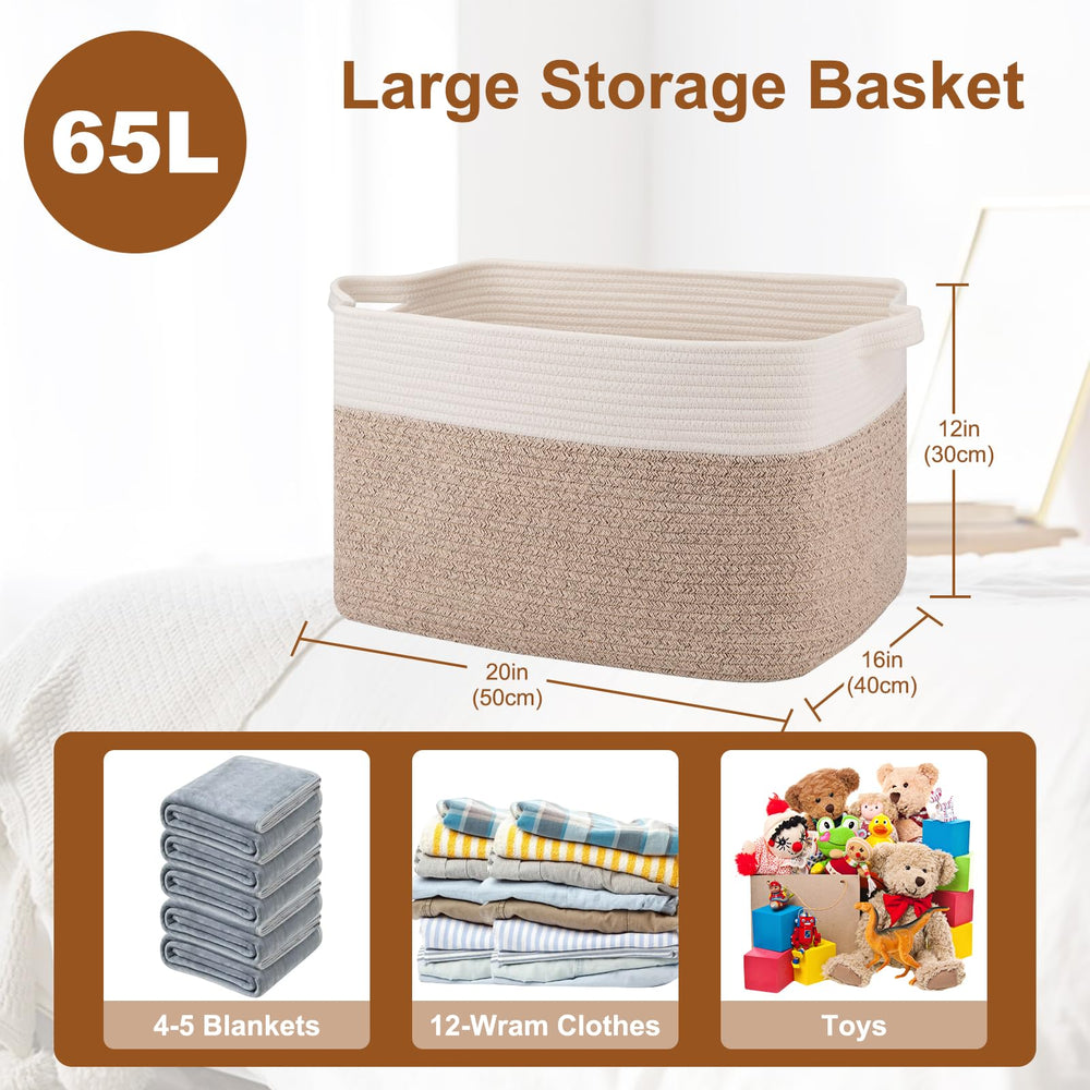 OIASKET woven bin for kids' toys and plushies.