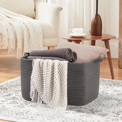 OIASKET woven cotton rope basket blends style with sturdy storage.