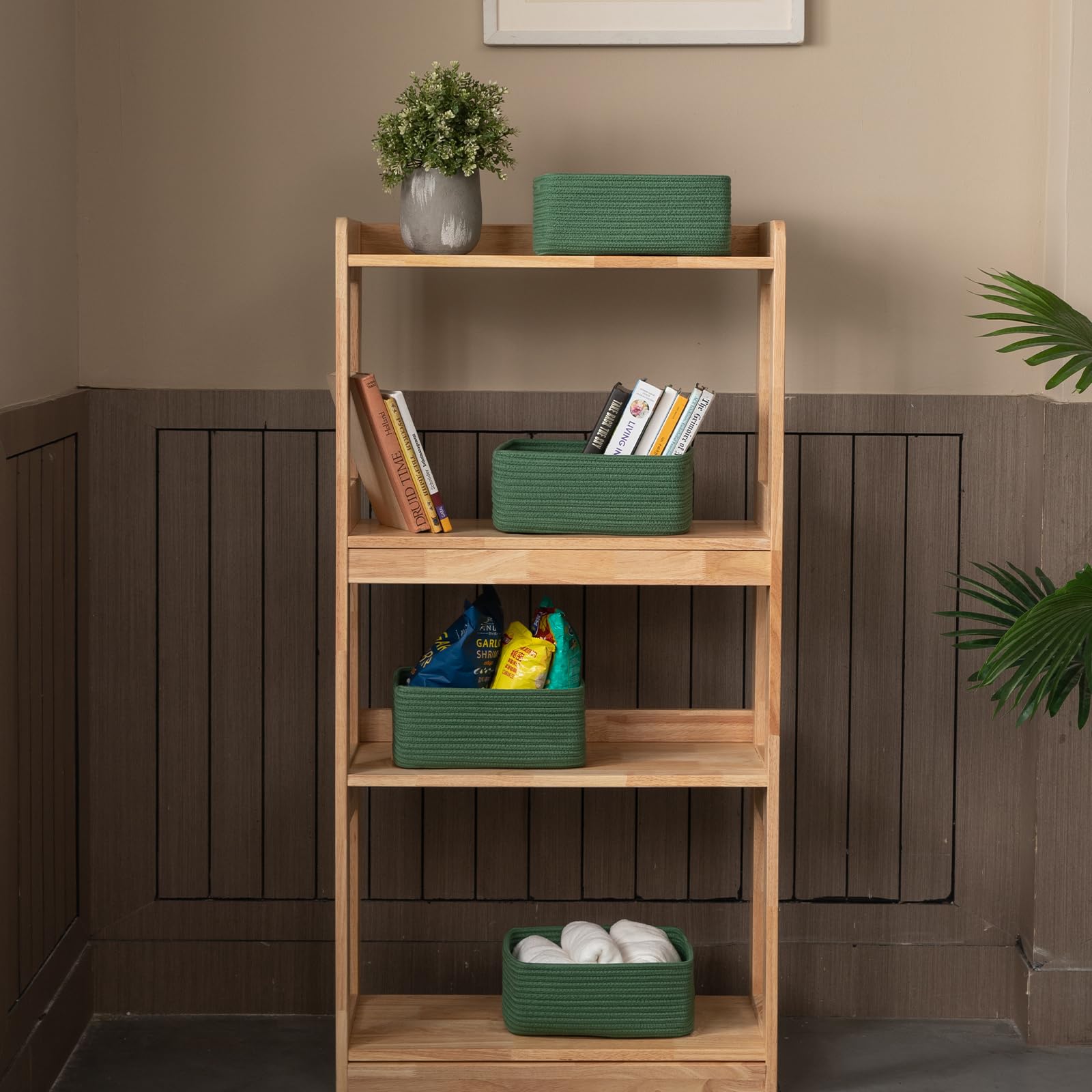 OIASKET woven rope baskets cotton material offer soft, odorless storage for toys and magazines.