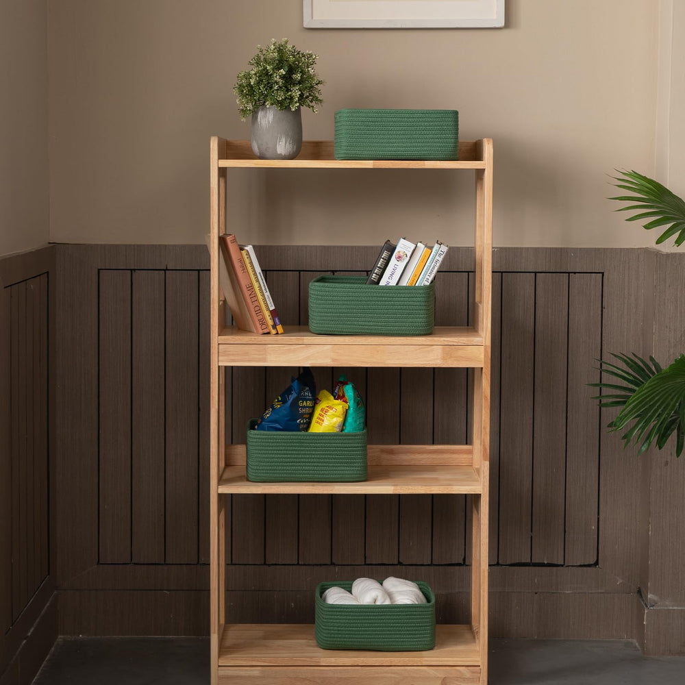 OIASKET woven rope baskets cotton material offer soft, odorless storage for toys and magazines.