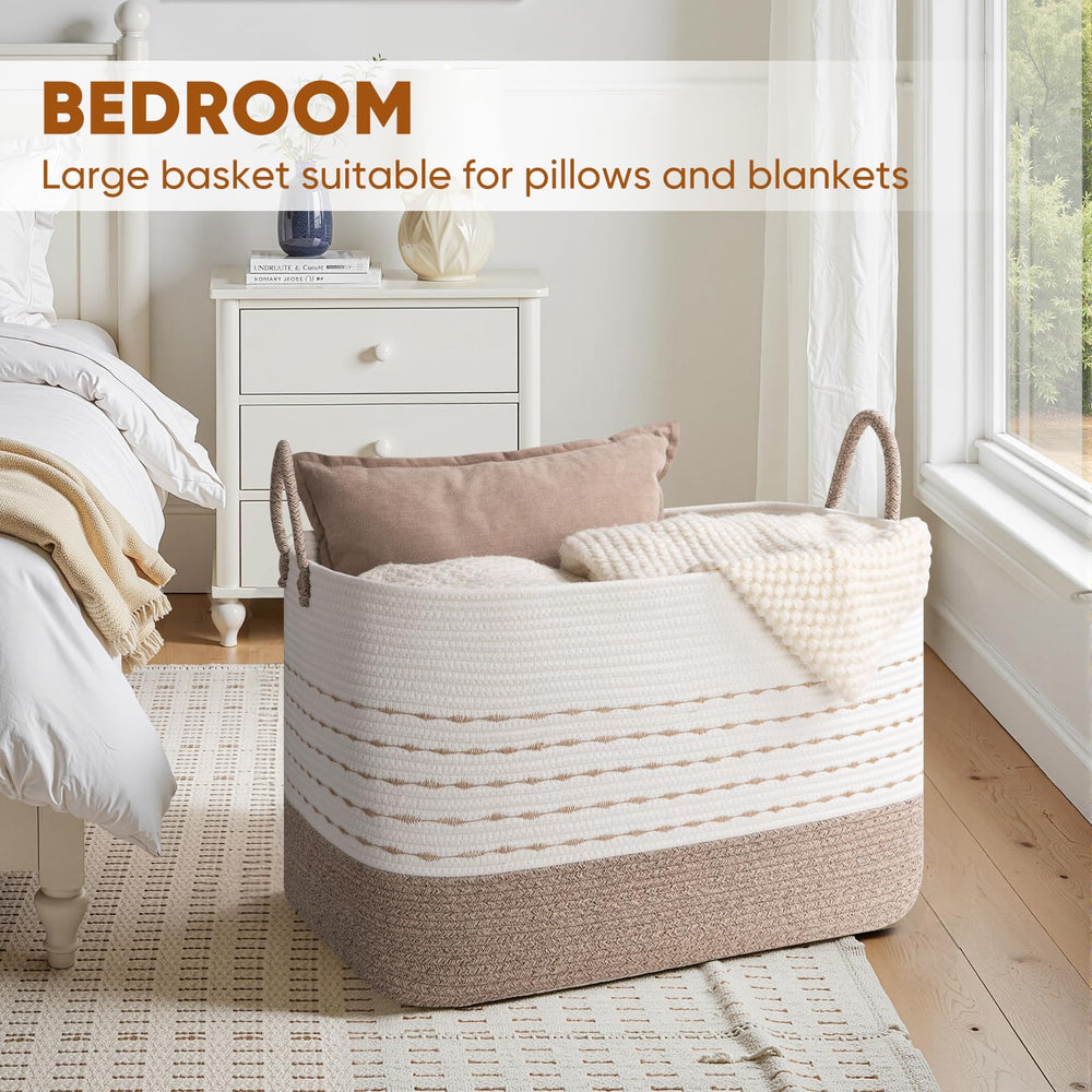 OiASKET XXL brown-white design closeup adds natural decor touch