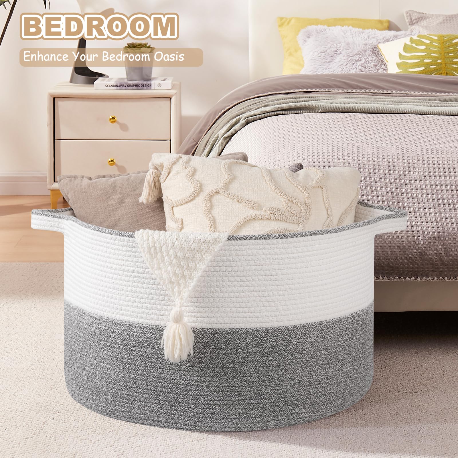 OIASKET XXL large capacity fits blankets, pillows, towels