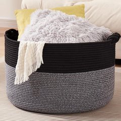 OIASKET XXL basket front view showing large storage capacity for blankets and pillows