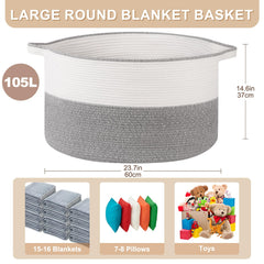 OIASKET XXL cotton rope texture close-up, soft durable storage