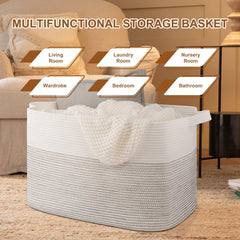 OIASKET XXXL basket with sturdy double-stitched handles for easy transport