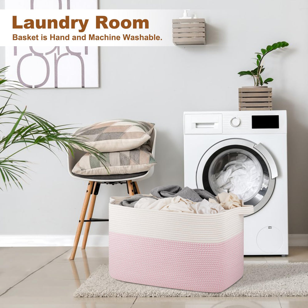 OIASKET XXXL blanket basket in use for blankets and towels in a cozy living space.