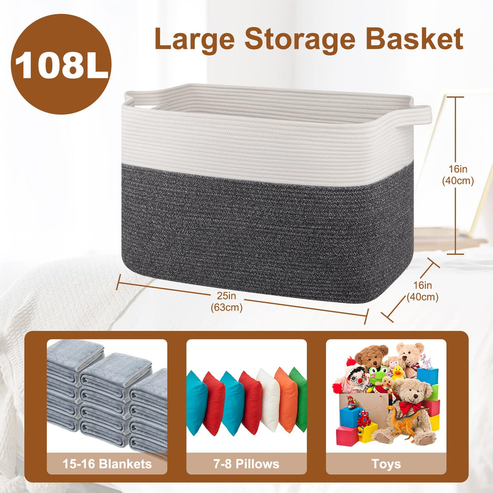 OIASKET XXXL rectangular basket with sturdy handles for easy transport.