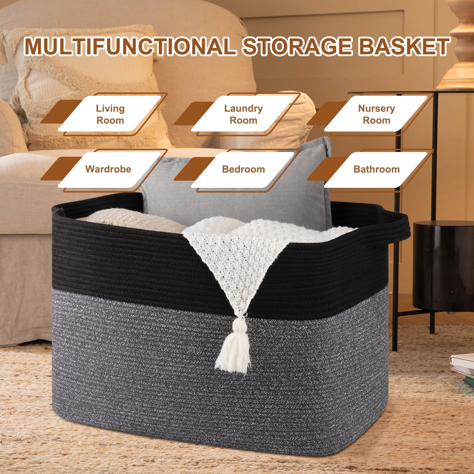 OIASKET XXXL Supre Large Basket filled with blankets showing versatile storage