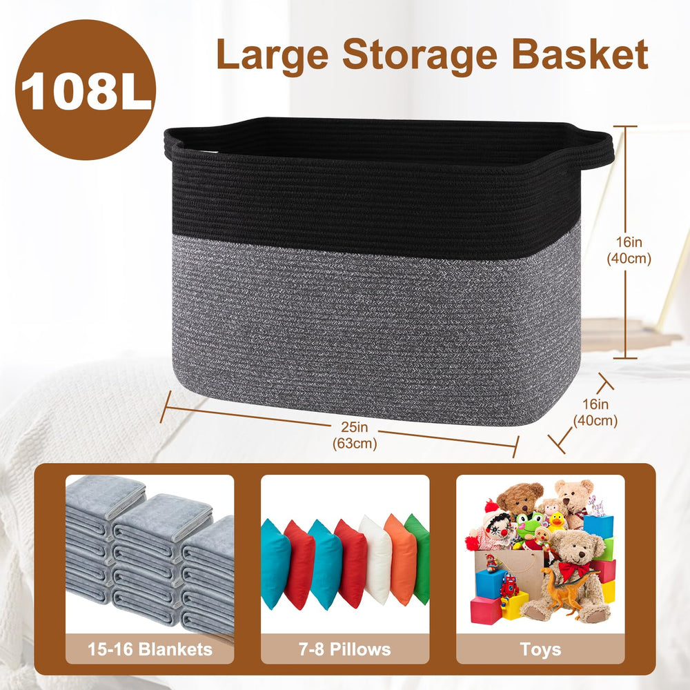 OIASKET XXXL Supre Large Basket in living room demonstrating space-saving organization