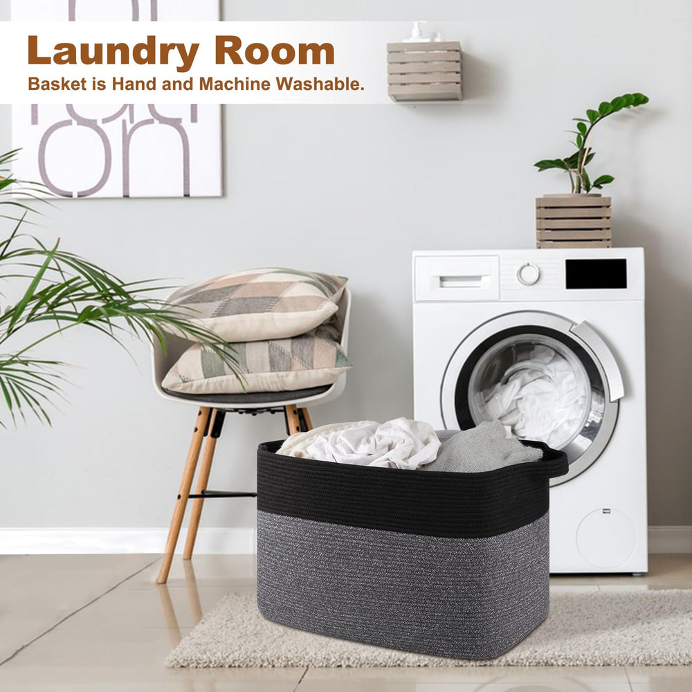 OIASKET XXXL Supre Large Basket 100% cotton rope adds soft decor texture
