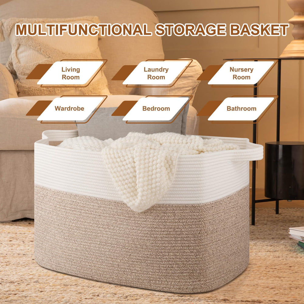 OIASKET XXXL Supre Large Basket cradles pillows while keeping living spaces organized