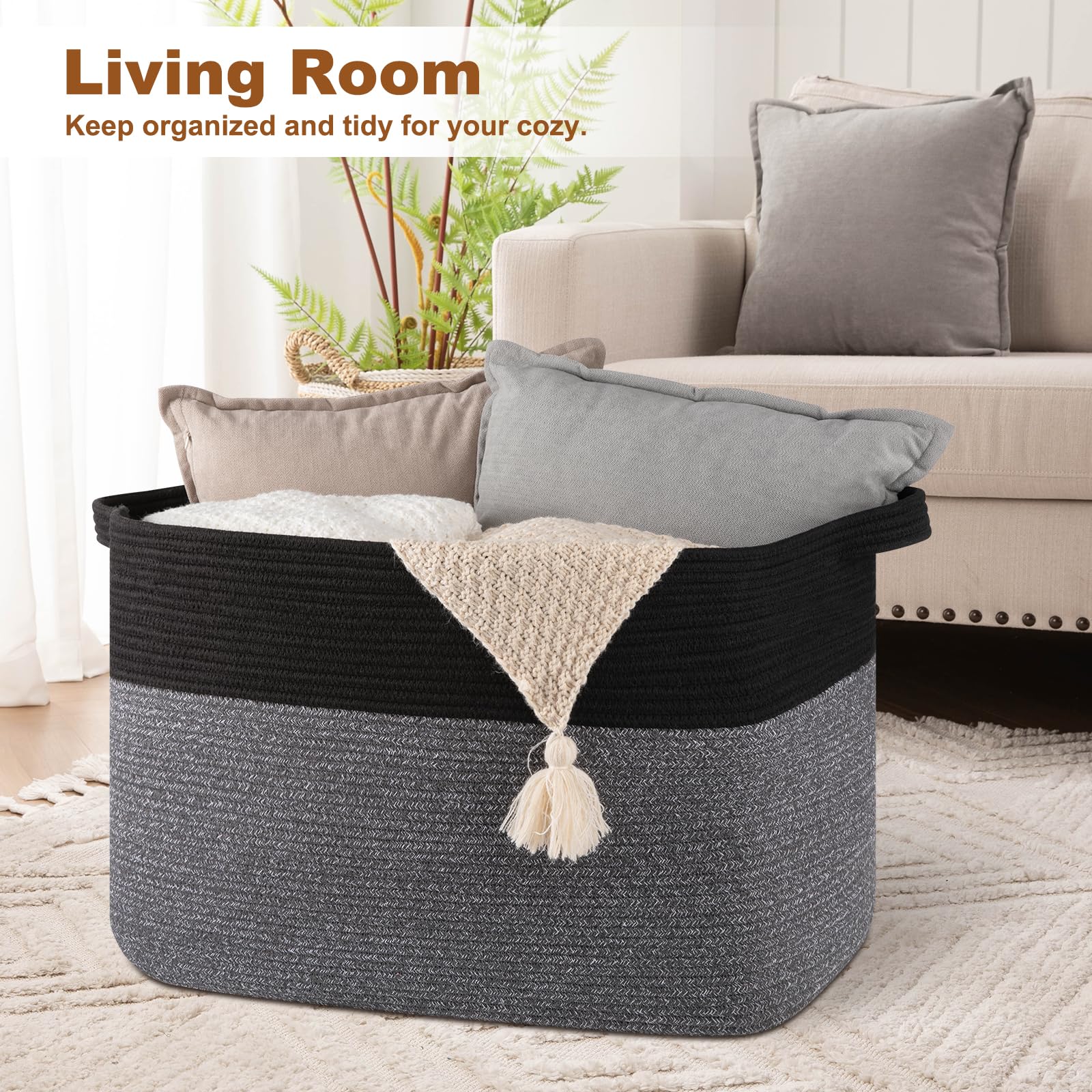 OIASKET XXXL Supre Large Basket sturdy handles for easy room-to-room transport