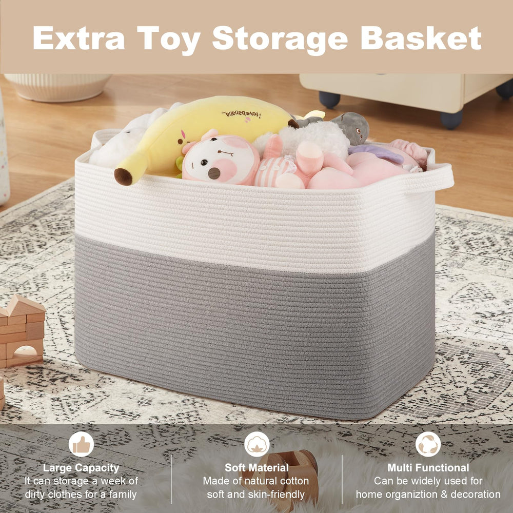 OIASKET XXXL blanket basket in a cozy living room enhances storage and decor