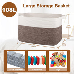OIASKET XXXL blanket basket pillows storage helps keep living areas tidy and cozy.