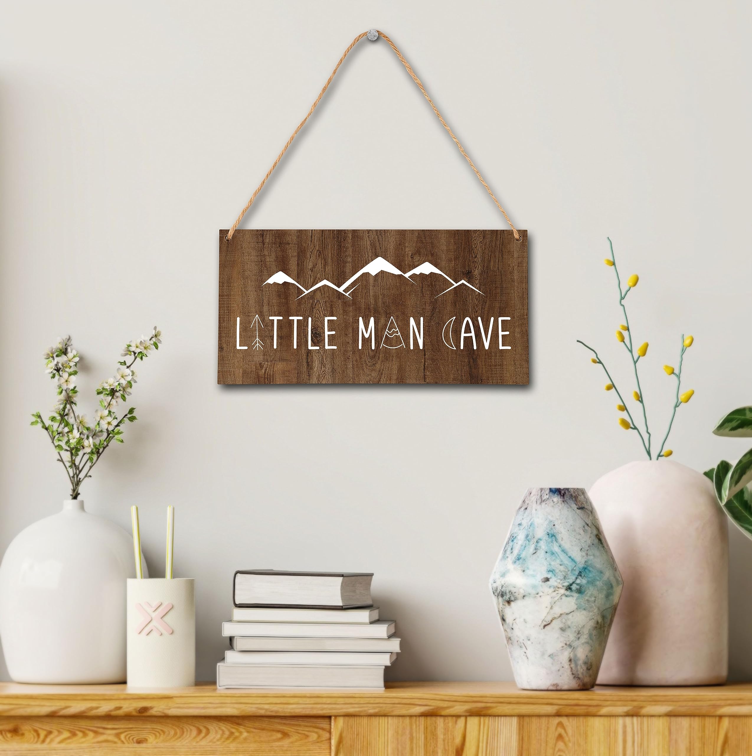 OICPYD Little Man Cave Wood-grain detail shows durable, high-quality print for long-lasting decor.