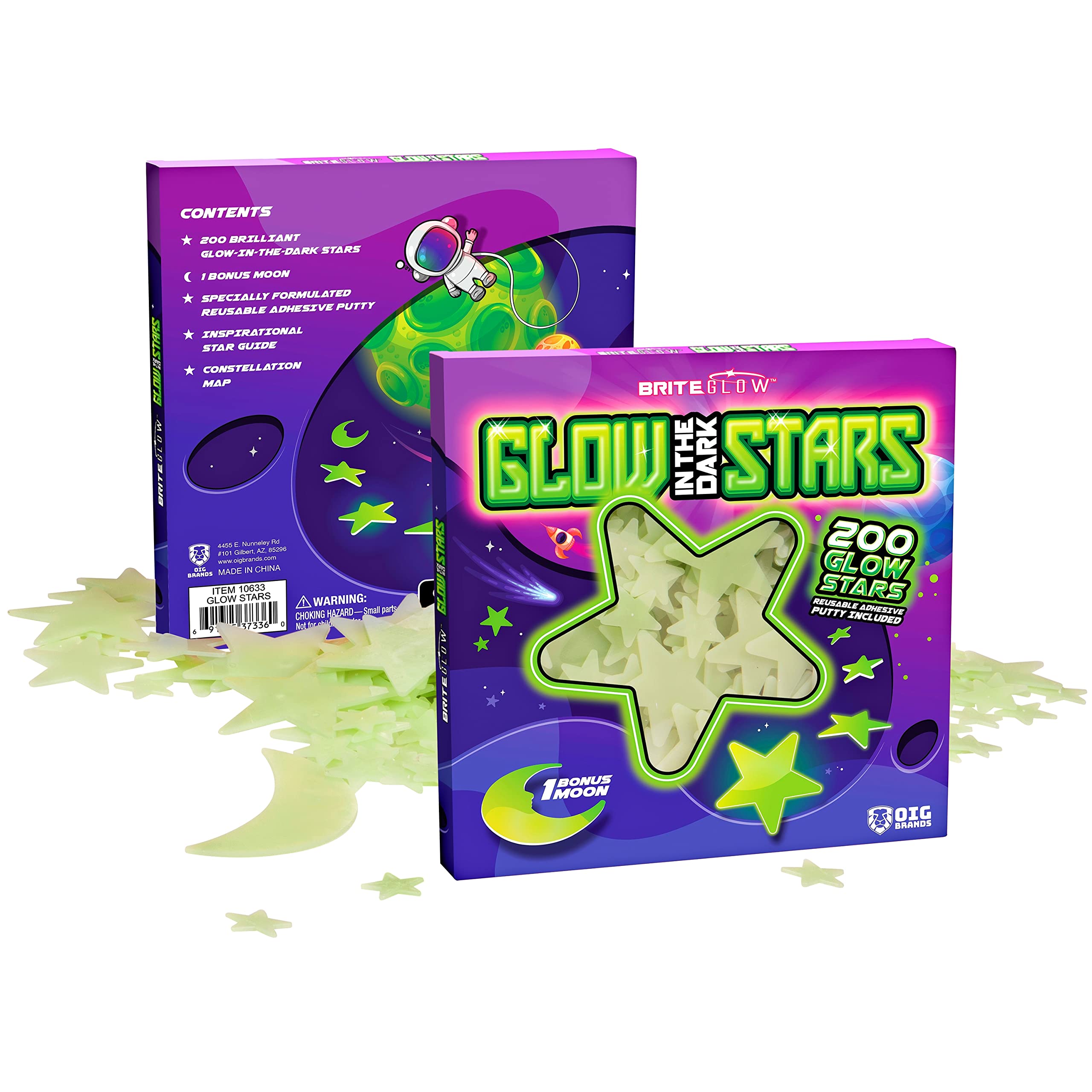 OIG Brands green glow stars on the ceiling create a magical night sky.