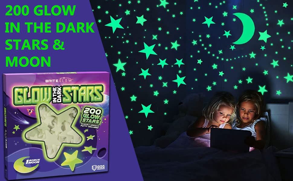 OIG Brands glow stars help set a cozy bedtime ambiance.
