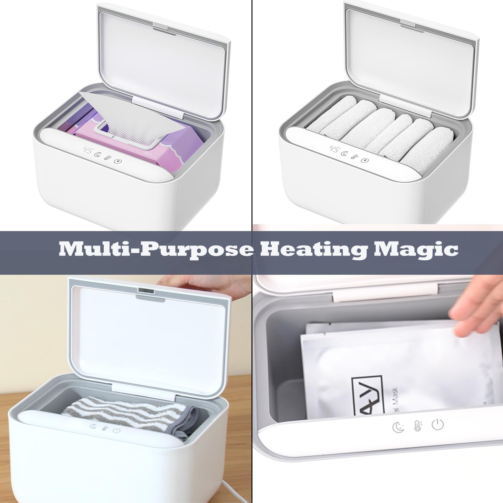 OIIKQDML baby-wipe-warmer-night-light-on provides gentle illumination for midnight changes.