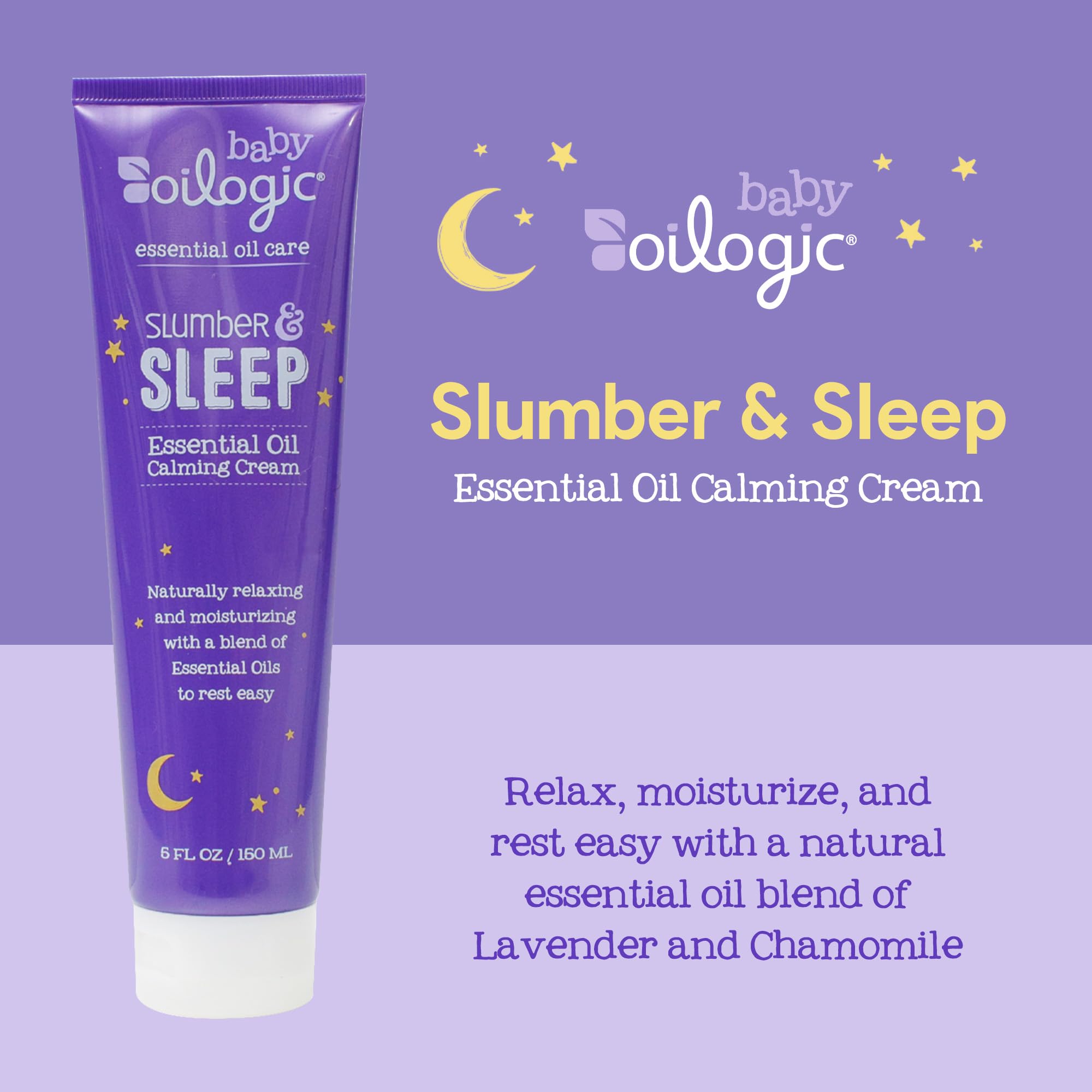 Oilogic Slumber & Sleep label highlights lavender and chamomile essential oils.