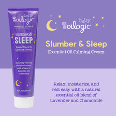 Oilogic Slumber & Sleep label highlights lavender and chamomile essential oils.
