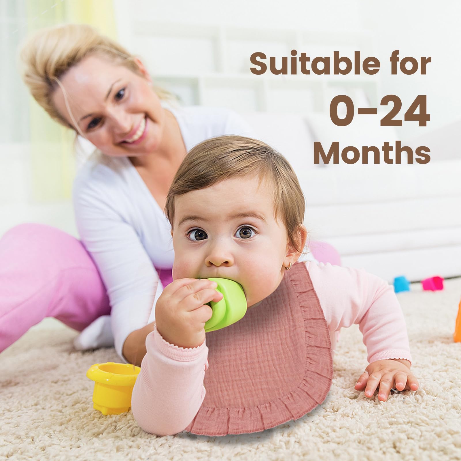 Oiomniv baby bib 0-24m fit, comfortable and skin-friendly