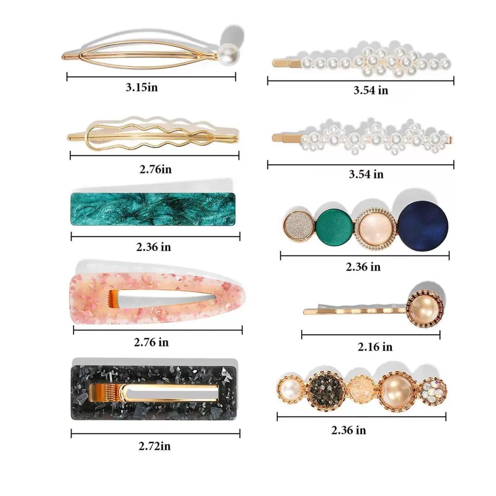 OJKIUH acrylic resin barrettes with pearls provide secure gentle grip