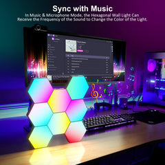 OJQ hexagon LED light DIY-ready for custom layouts and playful wall art