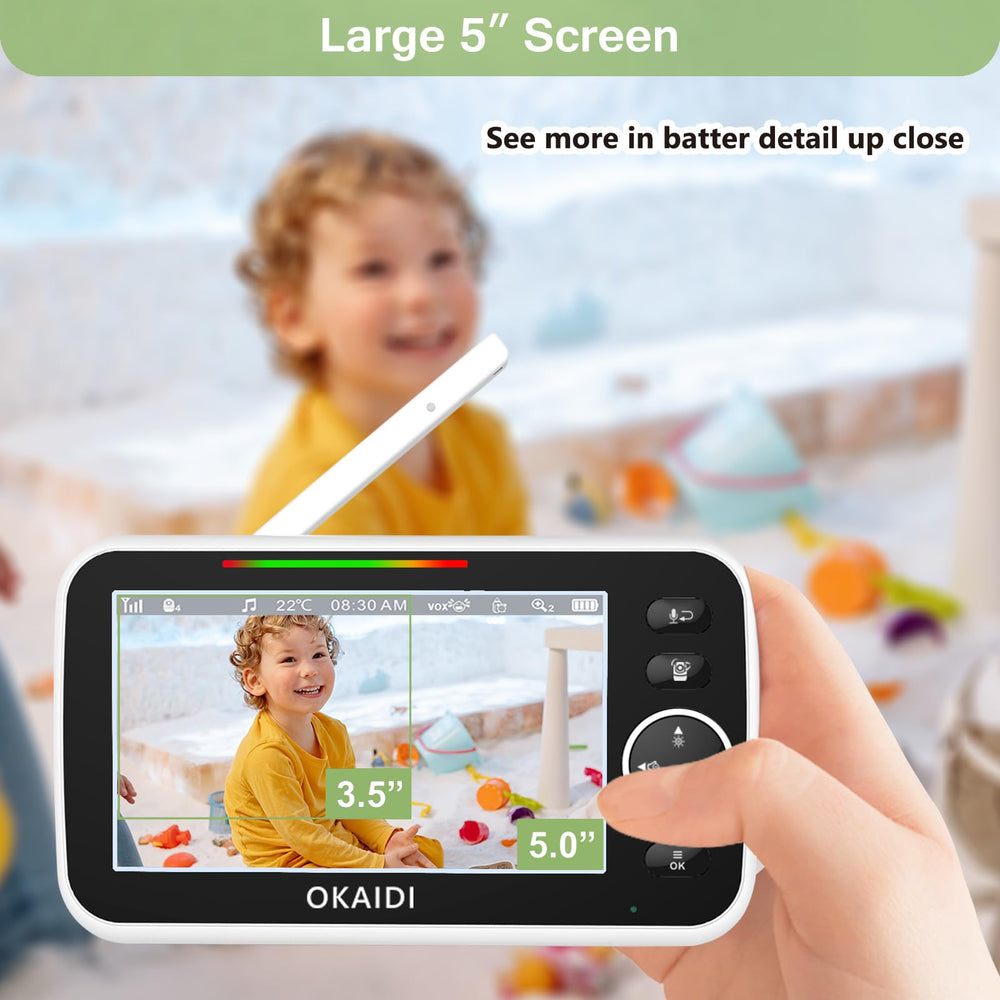 OKAIDI 720P HD video provides crisp detail even in dim light.
