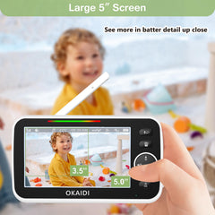 OKAIDI 720P HD video provides crisp detail even in dim light.
