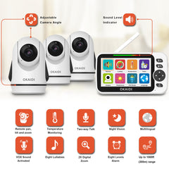 OKAIDI camera PTZ with 3-camera kit enables flexible viewing angles.
