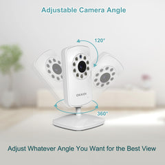 OKAIDI video baby monitor in infrared night vision provides clear low-light images without disturbance.