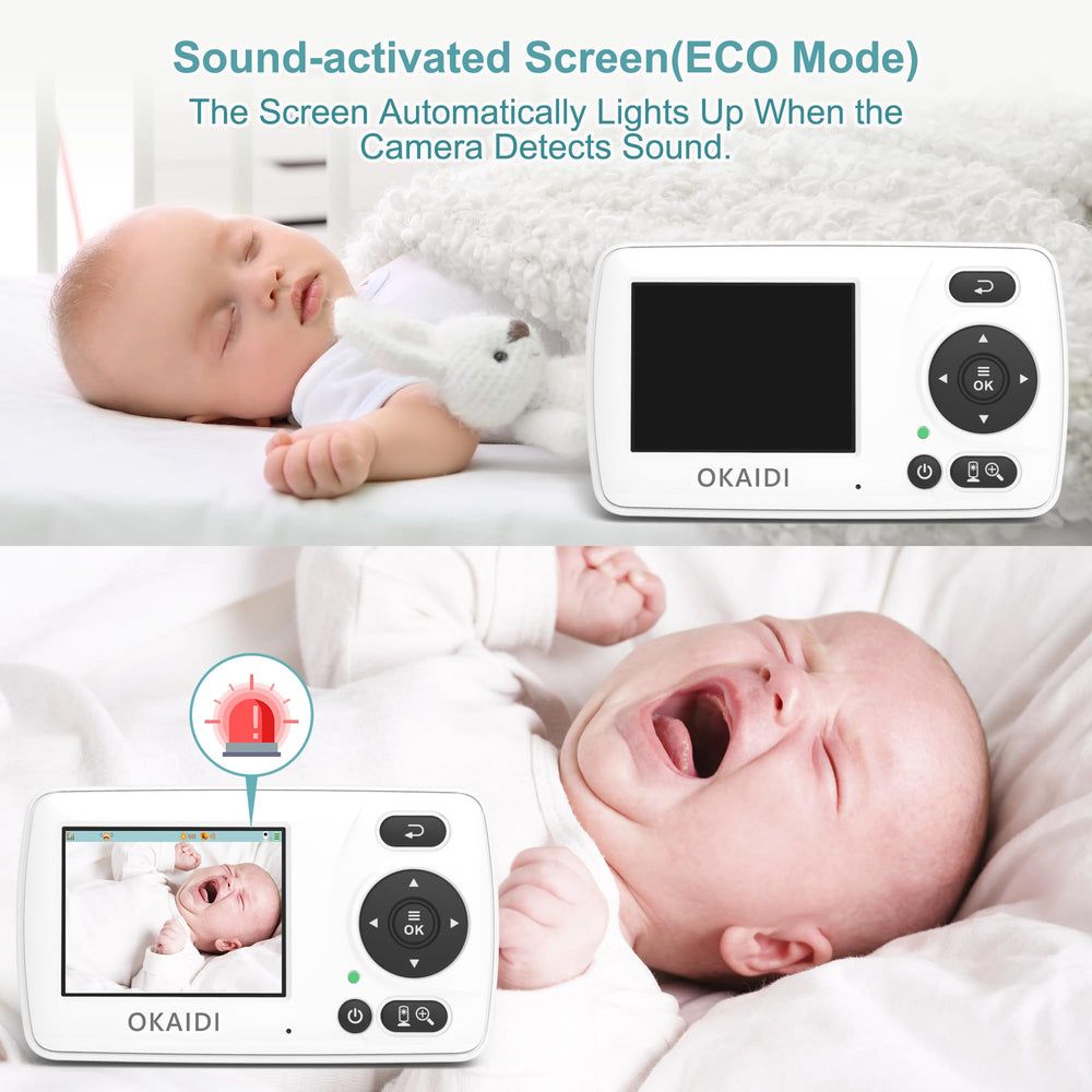 OKAIDI video baby monitor wall/table mount enables flexible placement anywhere.