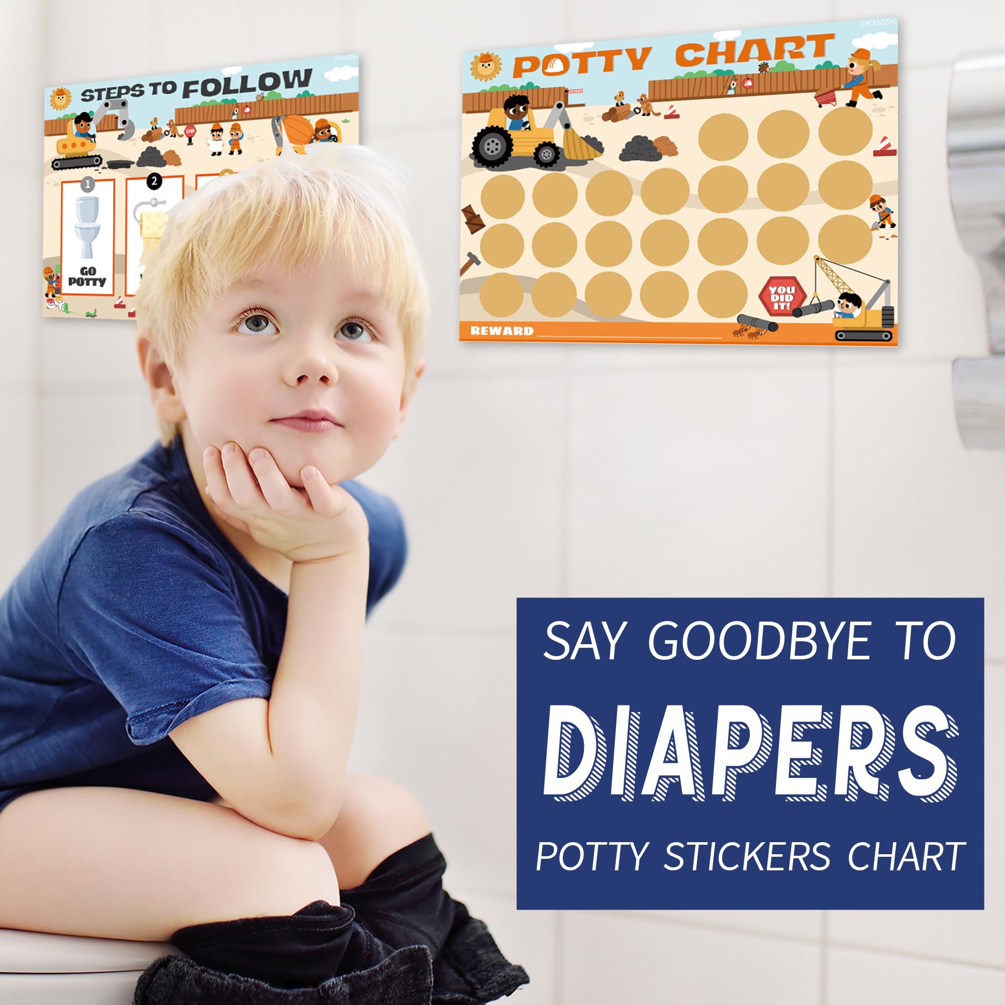 OKAMZIK reward stickers pack encourages consistent potty attempts.