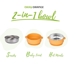 OKAY ORANGE anti-slip dual-handles help little hands.