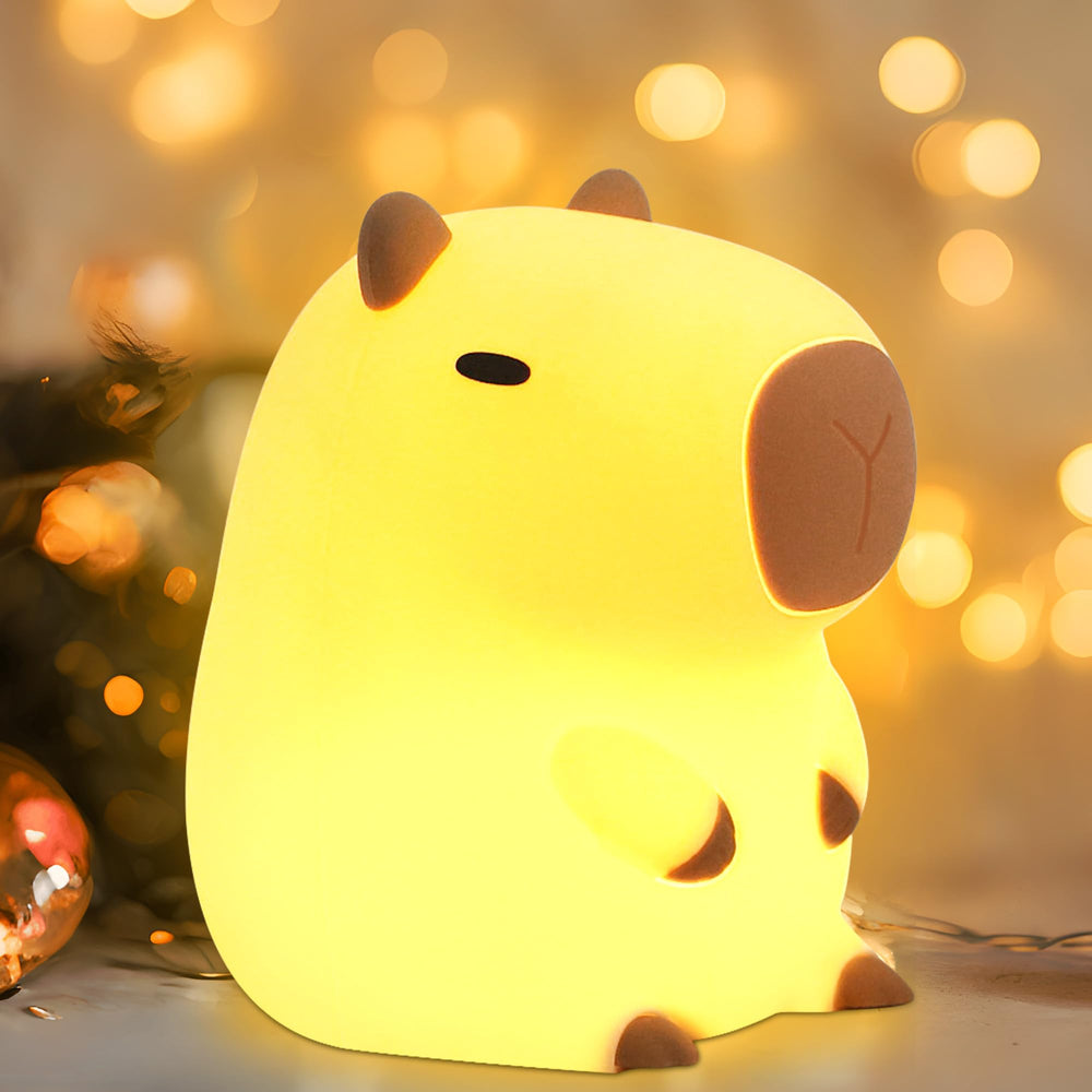 Okayera cute capybara night light glows softly for calming bedtime ambiance.