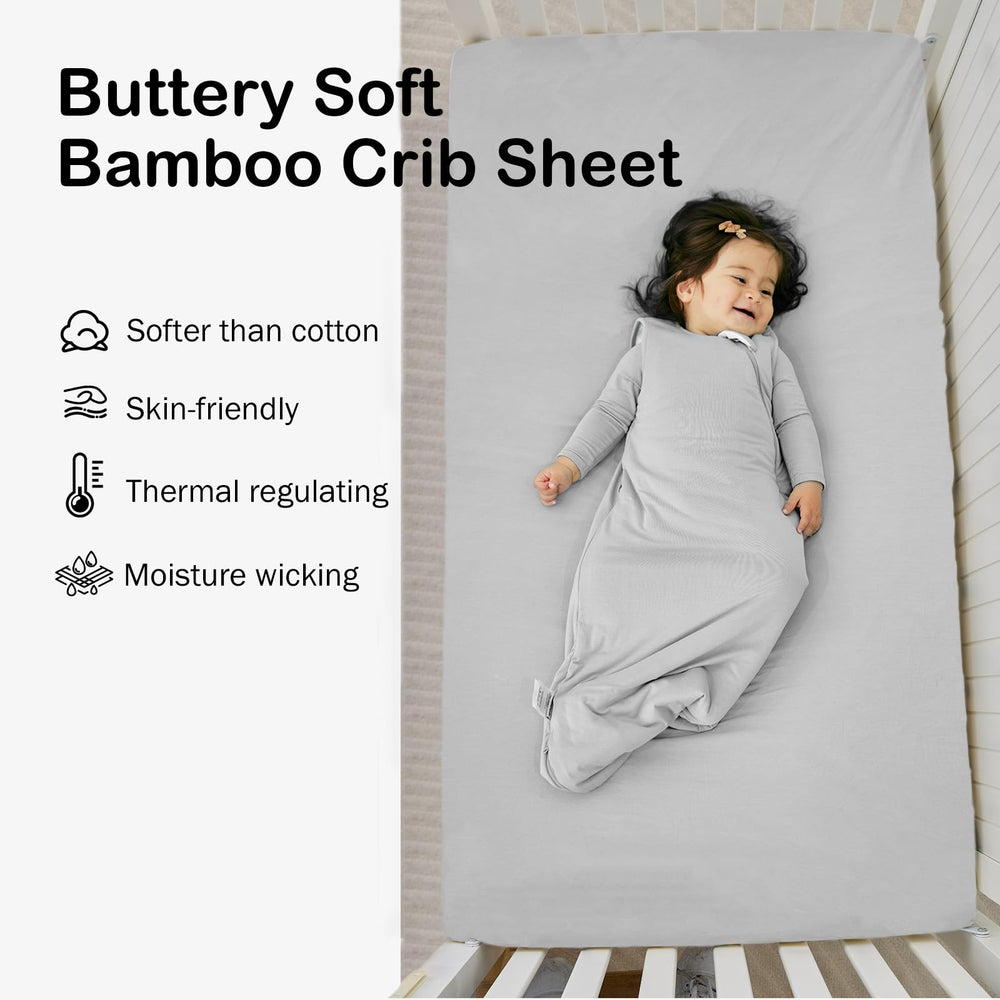 Okayinn BubblePanda bamboo-crib-sheet snug-fit 52x28 demonstrates secure fit