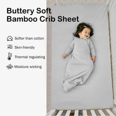 Okayinn BubblePanda bamboo-crib-sheet snug-fit 52x28 demonstrates secure fit