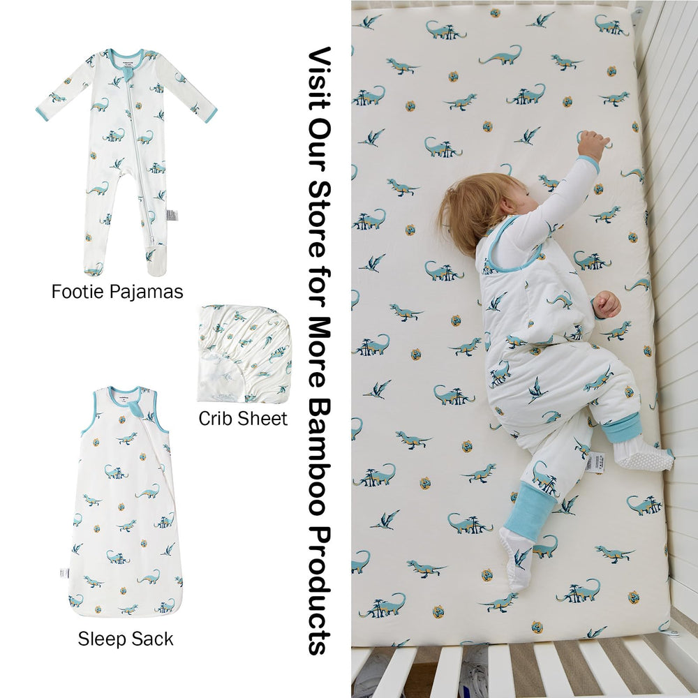 Okayinn BubblePanda dinosaur sheet fits standard 52x28 crib mattress