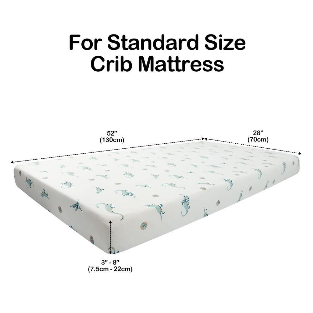 Okayinn BubblePanda dinosaur sheet care-wash emphasizes durable, machine-washable design