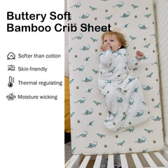 Okayinn BubblePanda dinosaur sheet folded for tidy storage and softness