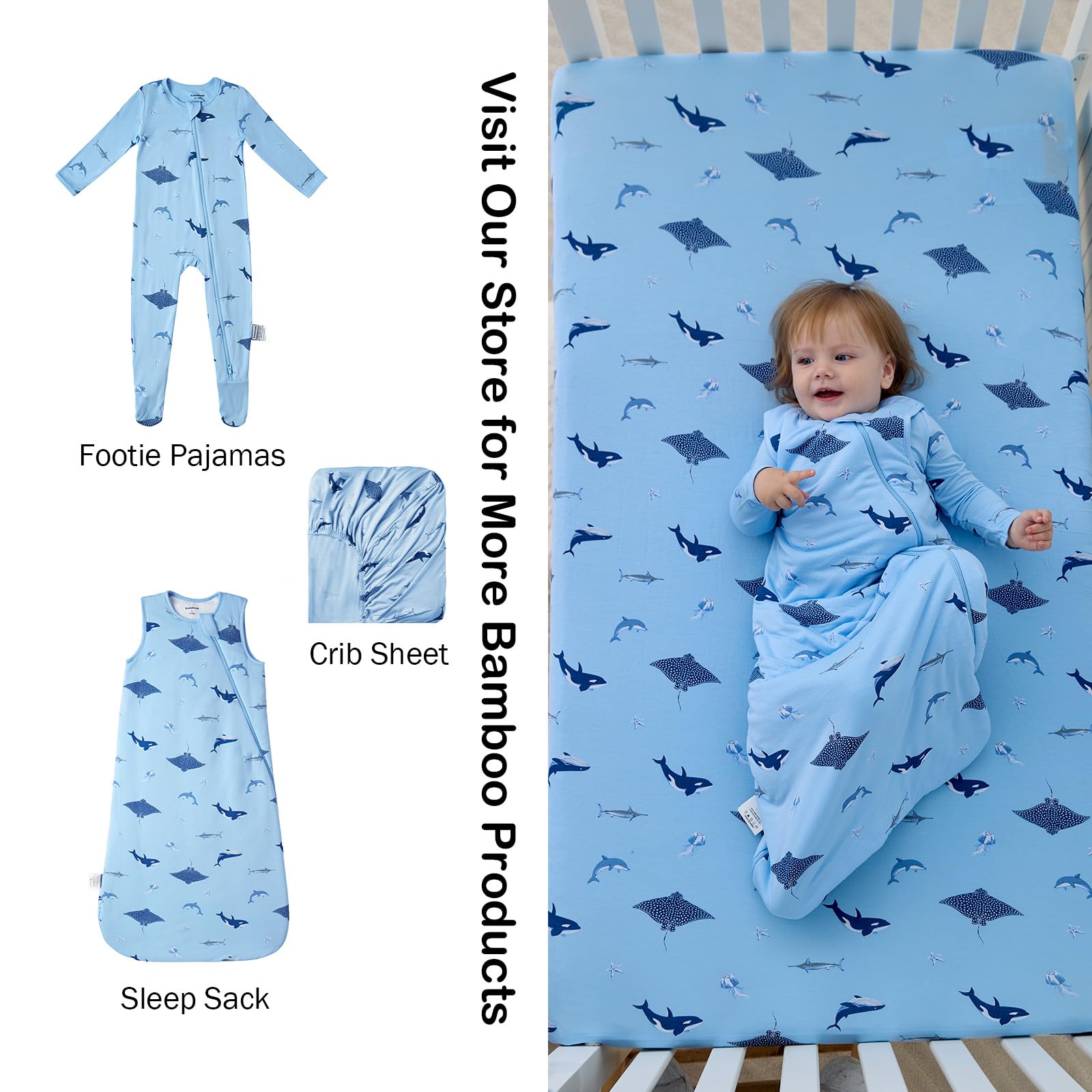 BubblePanda machine-washable crib sheet ready for easy cleanup after spills.