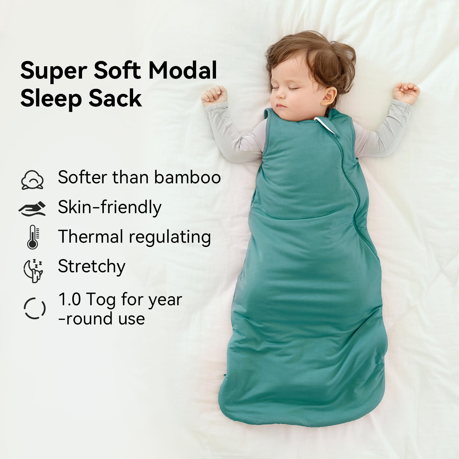 Okayinn BubblePanda sleep sack neckline detail emphasizes safe snug fit.