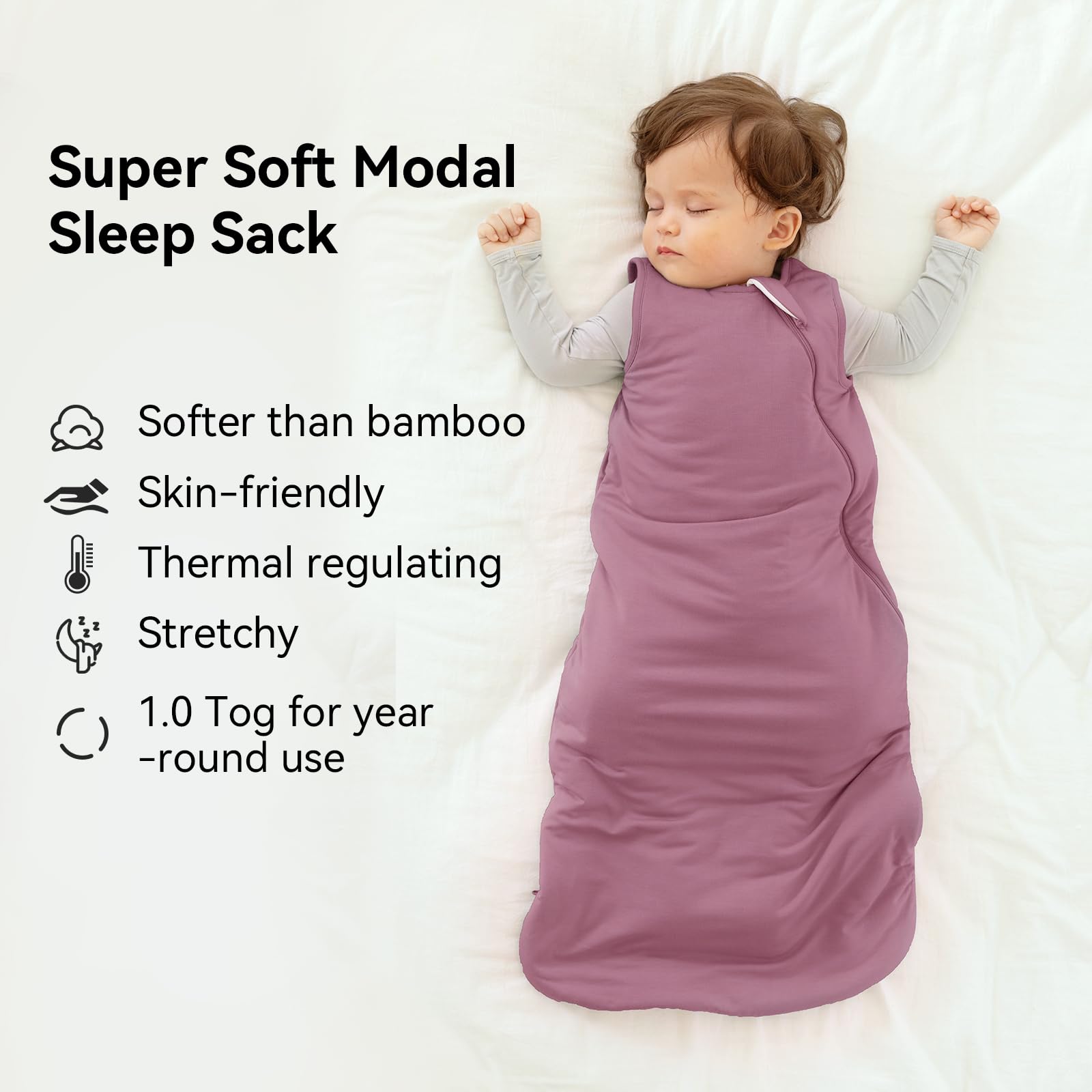 Okayinn BubblePanda sleep sack zipper access enables easy midnight diaper changes.