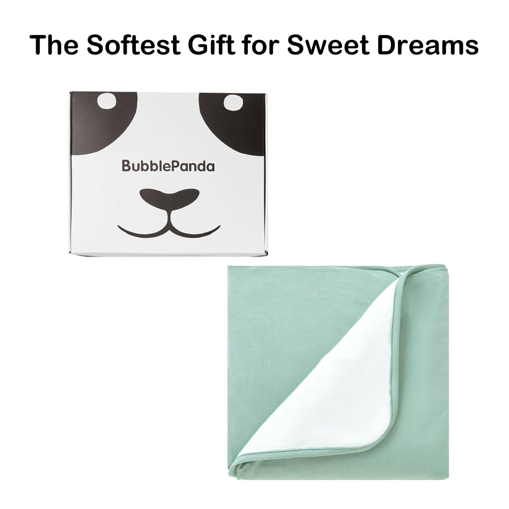 Okayinn BubblePanda green blanket ready to gift packaging communicates quality and care.