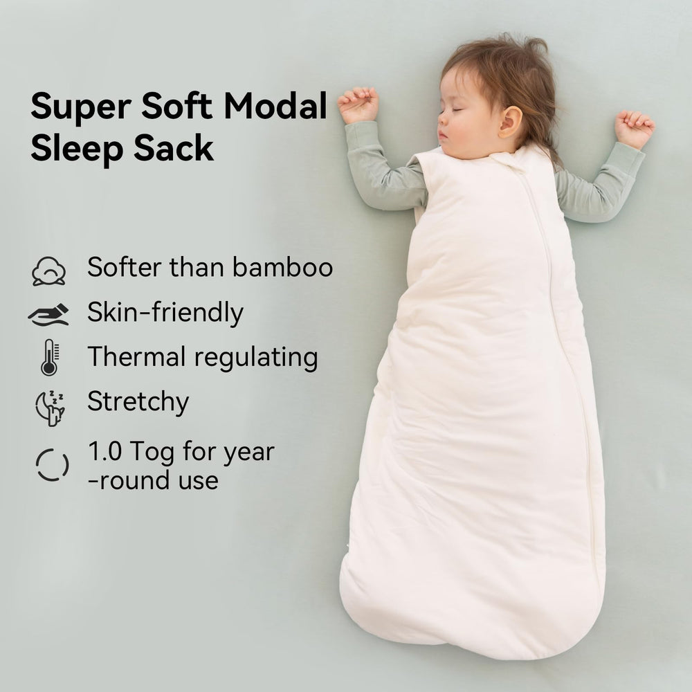 Okayinn BubblePanda sleep sack features a 2-way zip for easy midnight diaper changes.