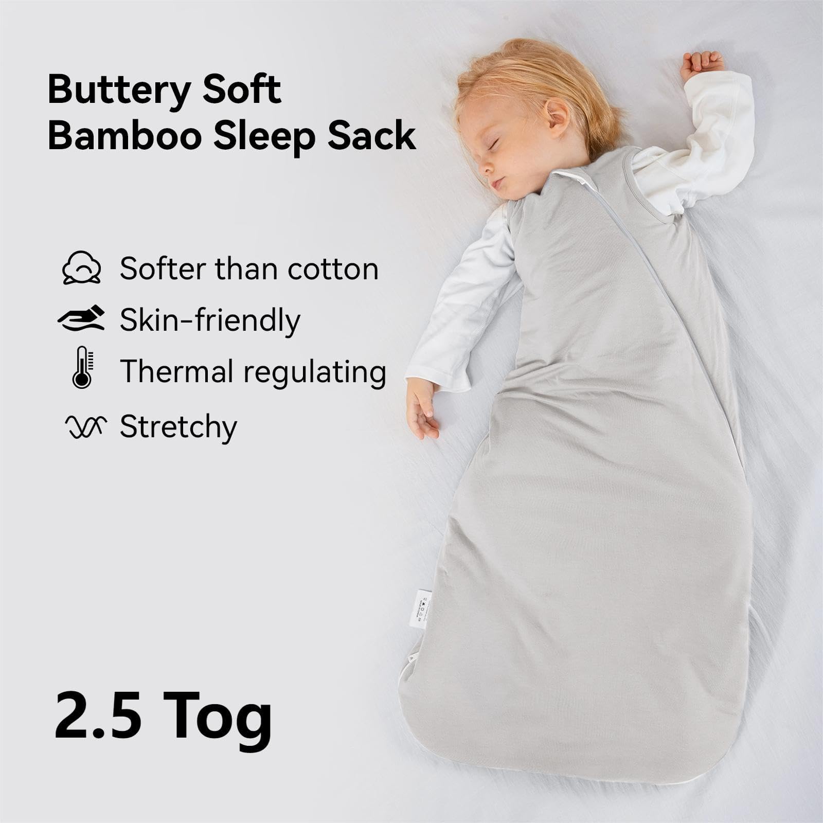 Okayinn BubblePanda sleep sack with 2-way zipper for easy midnight changes