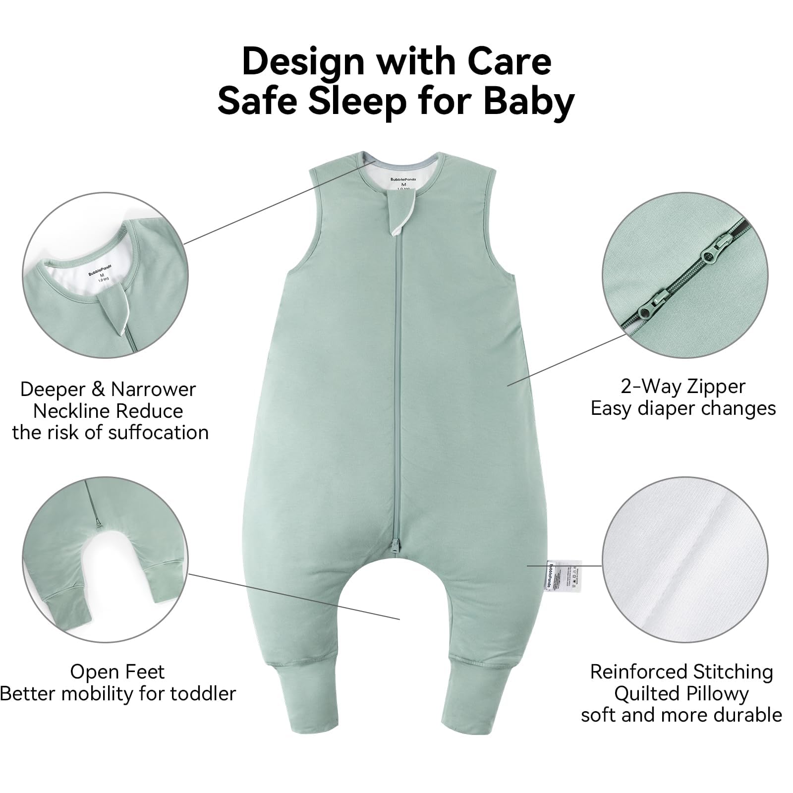 Okayinn BubblePanda sleep sack 2-way zipper for easy changes