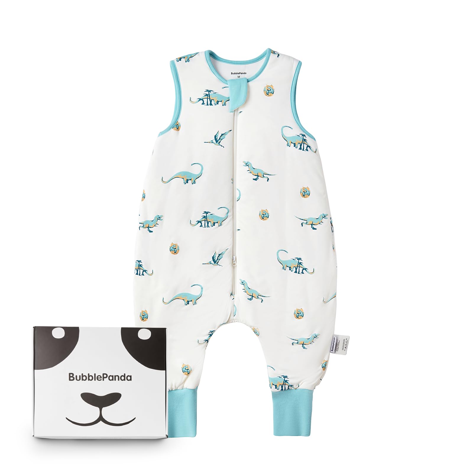 Okayinn BubblePanda sleep sack front view highlights ultra-soft bamboo rayon fabric for gentle warmth.