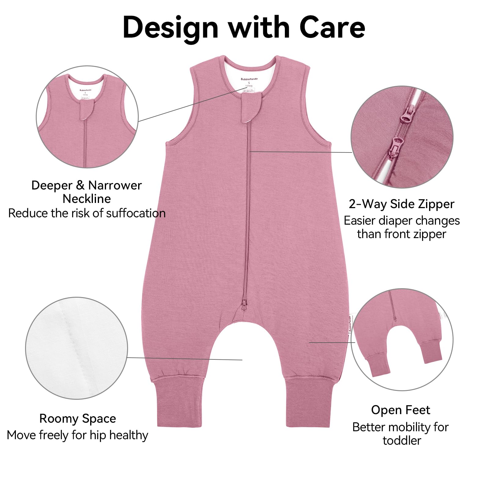 Okayinn BubblePanda sleep sack narrow neckline design enhances safety